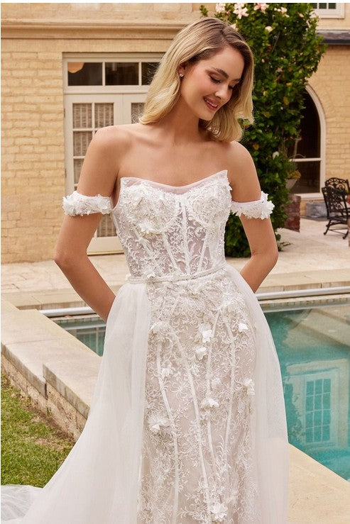 Fit & Flare Bridal Gown with Removable skirt